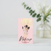 Makeup Artist Beauty Salon Glam Pink Gold Glitzer Visitenkarte (Stehend Vorderseite)