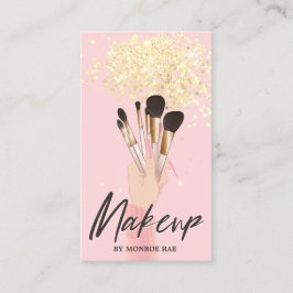 Makeup Artist Beauty Salon Glam Pink Gold Glitzer  Visitenkarte