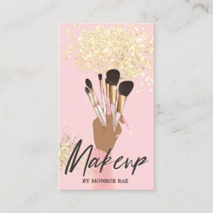 Makeup Artist Beauty Salon Glam Pink und Gold Busi Visitenkarte
