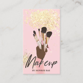 Makeup Artist Beauty Salon Glam Pink und Gold Visitenkarte