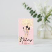 Makeup Artist Beauty Salon Glam Pink und Gold Visitenkarte (Stehend Vorderseite)