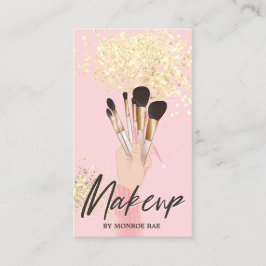 Makeup Artist Beauty Salon Glam Pink und Gold Visitenkarte