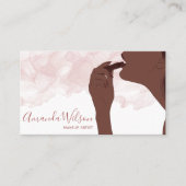 Makeup Artist Beauty Salon Glitzer Afro American Visitenkarte (Vorderseite)