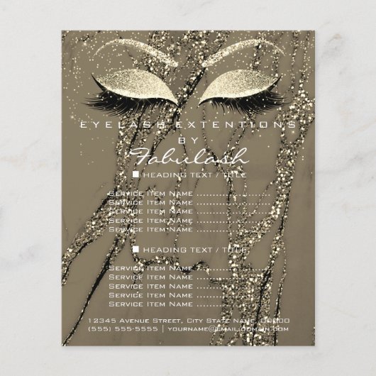 Makeup Artist Beauty Salon Glitzer Flyer Marble1 (Vorne)