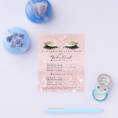 Makeup Artist Beauty Salon Glitzer Flyer Pink Gold (Einzeln)
