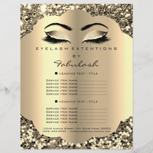 Makeup Artist Beauty Salon Glitzer Flyer Preise (Vorne)