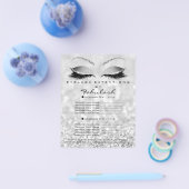 Makeup Artist Beauty Salon Glitzer Flyer Silver (Einzeln)