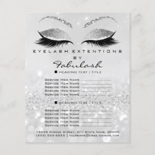 Makeup Artist Beauty Salon Glitzer Flyer Silver2