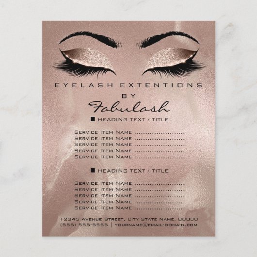Makeup Artist Beauty Salon Glitzer Flyer Skinny (Vorne)