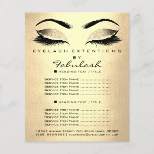 Makeup Artist Beauty Salon Glitzer Goldpreise Flyer