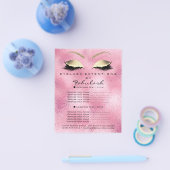 Makeup Artist Beauty Salon Gold Glitzer Flyer Pink (Einzeln)