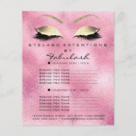 Makeup Artist Beauty Salon Gold Glitzer Flyer Pink