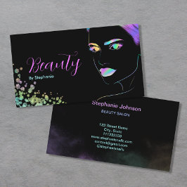 Makeup Artist Beauty Salon Holographic Glitzer Visitenkarte