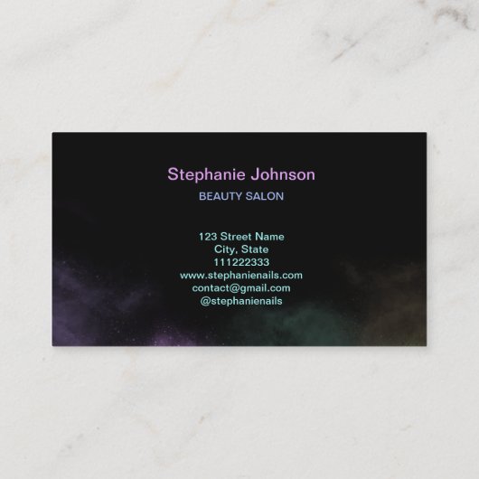 Makeup Artist Beauty Salon Holographic Glitzer Visitenkarte (Rückseite)