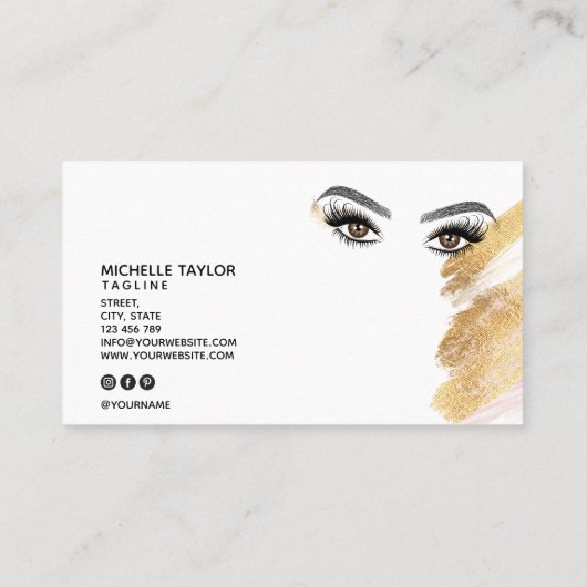 Makeup artist Beauty Salon Lash Extension Feather Visitenkarte (Rückseite)