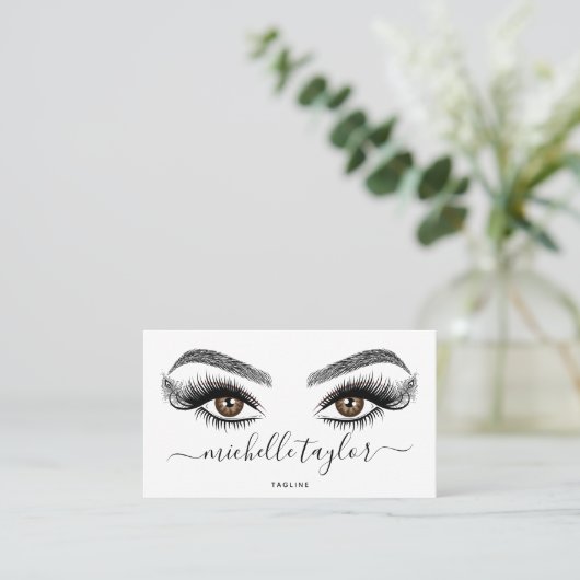 Makeup artist Beauty Salon Lash Extension Feather Visitenkarte (Stehend Vorderseite)