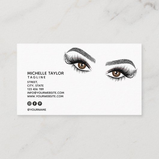 Makeup artist Beauty Salon Lash Extension Feather Visitenkarte (Rückseite)