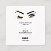 Makeup artist Beauty Salon Lash Extension wink eye Quadratische Visitenkarte (Rückseite)