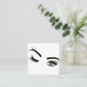 Makeup artist Beauty Salon Lash Extension wink eye Quadratische Visitenkarte (Stehend Vorderseite)