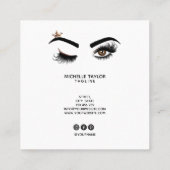 Makeup artist Beauty Salon Lash Extension wink eye Quadratische Visitenkarte (Rückseite)