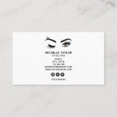 Makeup artist Beauty Salon Lash Extension wink eye Visitenkarte (Rückseite)