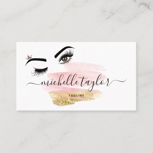 Makeup artist Beauty Salon Lash Extension wink eye Visitenkarte (Vorderseite)