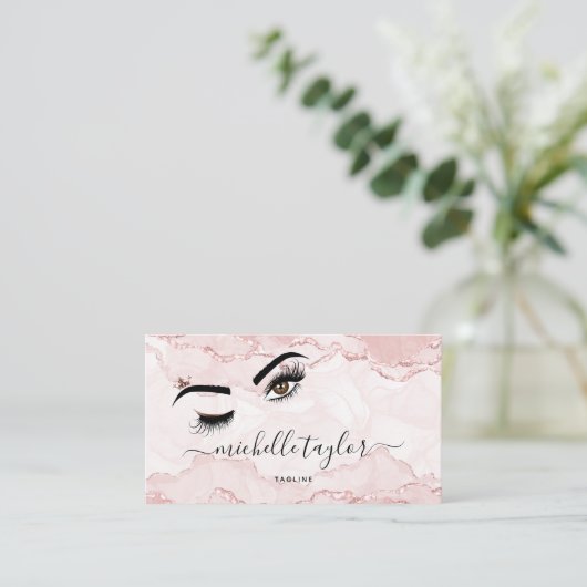 Makeup artist Beauty Salon Lash Extension wink eye Visitenkarte (Stehend Vorderseite)