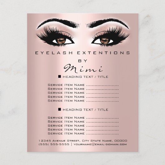 Makeup Artist Beauty Salon Lash Flyer Brown Blush (Vorne)