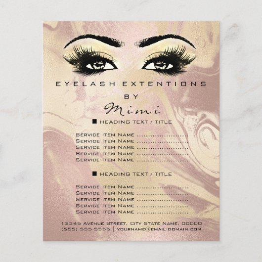 Makeup Artist Beauty Salon Lash Flyer Marmor (Vorne)