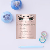 Makeup Artist Beauty Salon Lash Rose Grüne Augen Flyer (Einzeln)