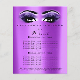Makeup Artist Beauty Salon Lashes Flyer Lila