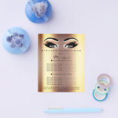 Makeup Artist Beauty Salon Lashes Flyer Peach Gold (Einzeln)