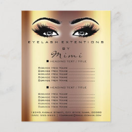 Makeup Artist Beauty Salon Lashes Flyer Peach Gold