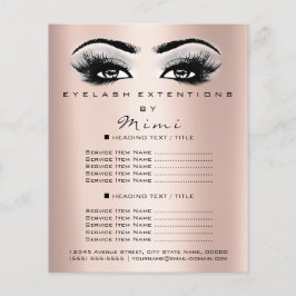 Makeup Artist Beauty Salon Lashes Flyer Rose Grau