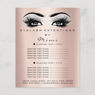 Makeup Artist Beauty Salon Lashes Flyer Rose Grau