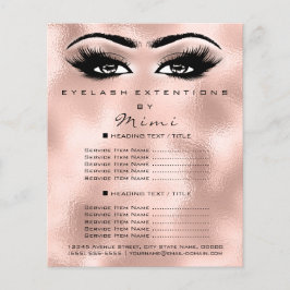 Makeup Artist Beauty Salon Lashes Flyer Rose Rosa
