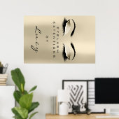 Makeup Artist Beauty Salon Lashes Ivory Glitzer Poster (Heimbüro)
