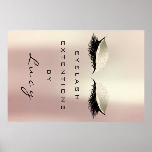 Makeup Artist Beauty Salon Lashes Rose Gold Poster (Vorne)