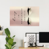 Makeup Artist Beauty Salon Lashes Rose Gold Poster (Heimbüro)