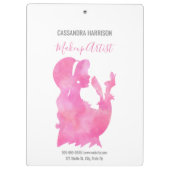 Makeup Artist Beauty Salon Personalisiertes Wasser Klemmbrett (Rückseite)