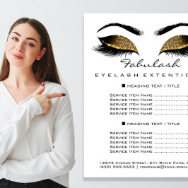 Makeup Artist Beauty Salon Preisliste Flyer Weiß