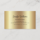 Makeup Artist Beauty Salon QR Code Modern Gold Visitenkarte (Rückseite)