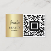 Makeup Artist Beauty Salon QR Code Modern Gold Visitenkarte (Vorderseite)