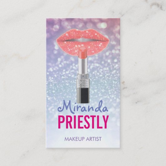 Makeup Artist Beauty Salon Rote Lippen & Lipstick Terminkarte (Vorderseite)