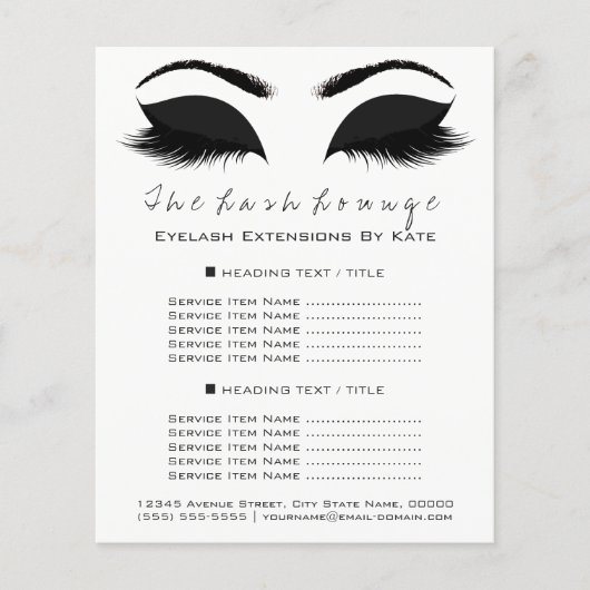 Makeup Artist Beauty Salon Schwarz-weißer Flyer Br (Vorne)