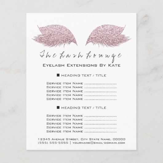 Makeup Artist Beauty Salon Schwarz-weißer Flyer Ro (Vorne)