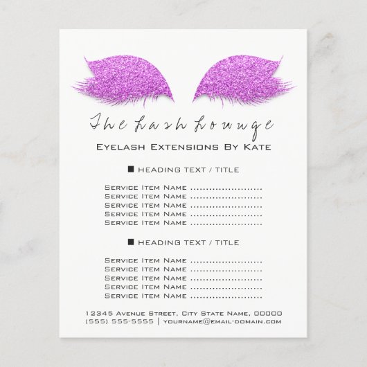 Makeup Artist Beauty Salon Schwarz-weißer Flyer Ro (Vorne)