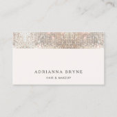 Makeup Artist Beauty Salon Silver Sequin Visitenkarte (Vorderseite)