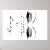 Makeup Artist Beauty White Eyebrow Silver Glitzer Poster (Vorne)