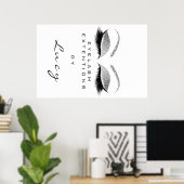 Makeup Artist Beauty White Eyebrow Silver Glitzer Poster (Heimbüro)